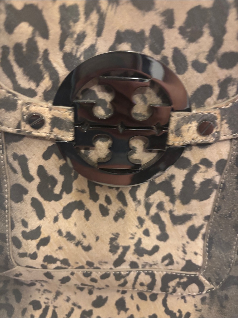 Tory Burch Leopard-Print Tote in Brown and Black - Picture 3 of 17